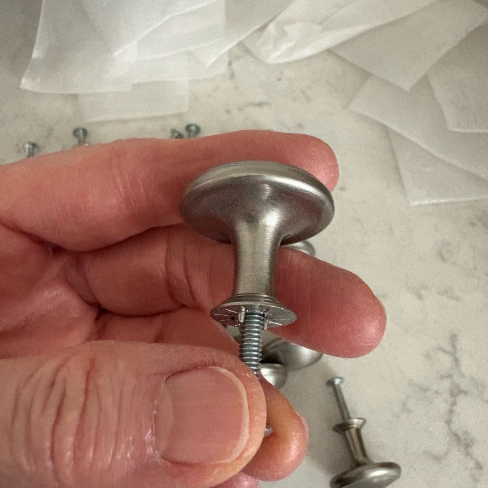 Set of 22 Satin Nickel Cabinet Knobs - Brushed Silver Finish - Picture 8 of 8